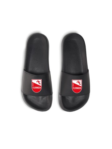 Zwarte badslippers met logo